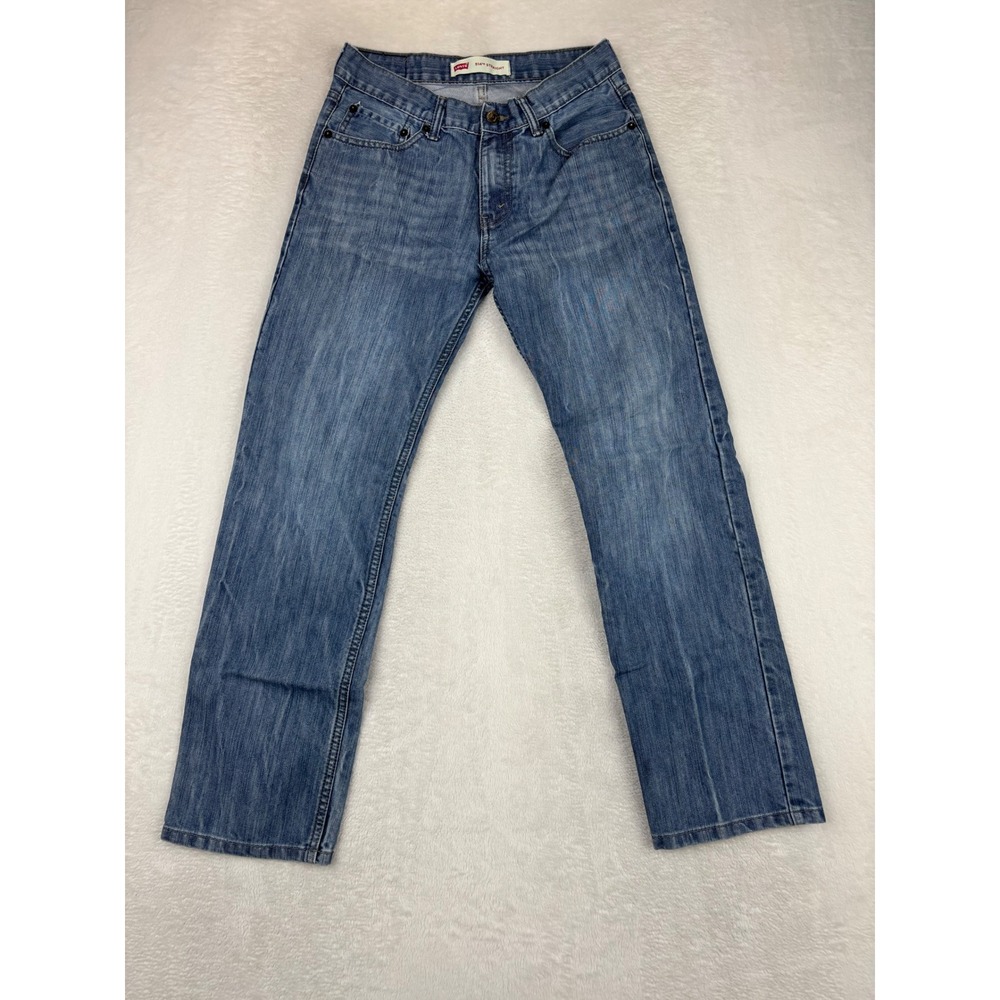 Levis 514 Women's 29x29 Jeans Grainy Medium Blue Washed Denim Nice HighLow Fade
